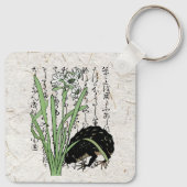 Achttiende eeuw Japanse Botanische Kikker Toad Sleutelhanger (Achterkant)