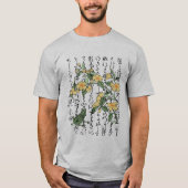 Achttiende eeuw Japanse Botanische Kikker Toad T-shirt (Voorkant)
