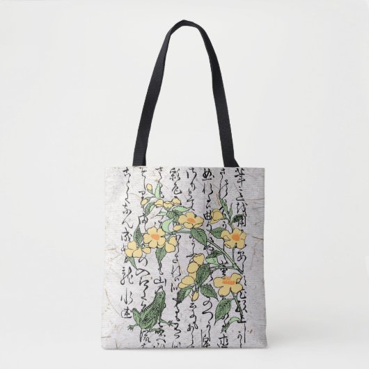 Achttiende eeuw Japanse Botanische Kikker Toad Tote Bag (Voorkant)
