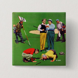 achttiende gat vierkante button 5,1 cm