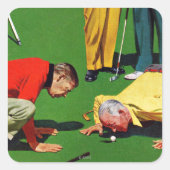 achttiende gat vierkante sticker (Voorkant)