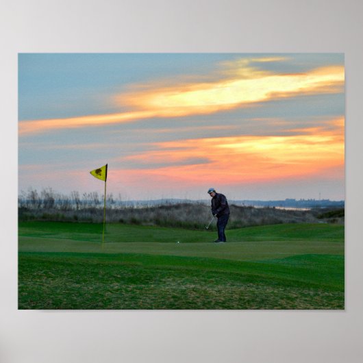 Achttiende Hole op Sunset op Kiawah Poster (Voorkant)