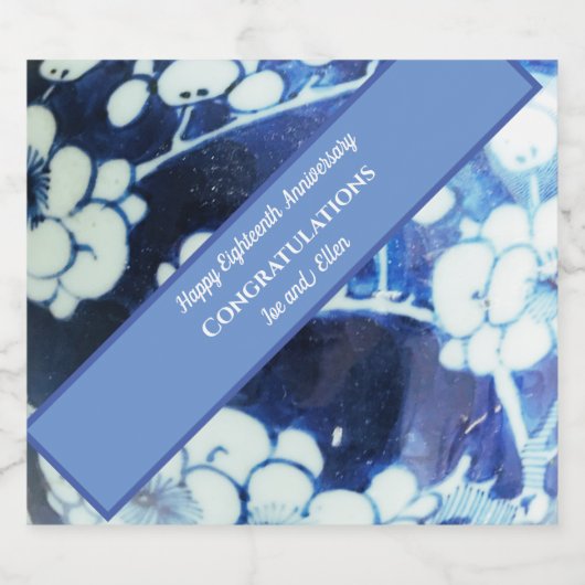 achttiende Jubileum Sparkling Wijnetiket (Enkel label)