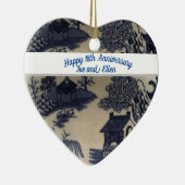 Achttiende Jubileum voor bruiloft Porcelain Keramisch Ornament (Rechts)