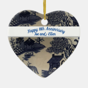 Achttiende Jubileum voor bruiloft Porcelain Keramisch Ornament