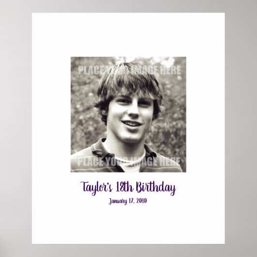 Achttiende verjaardag 18e teken in Feestbord 18 Poster (Voorkant)