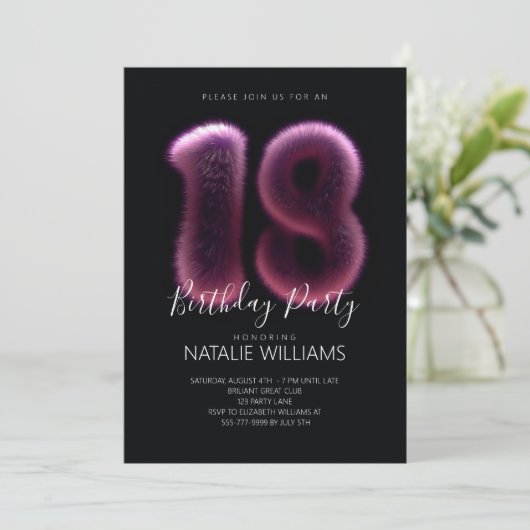 Achttiende verjaardag kaart (Staand voorkant)