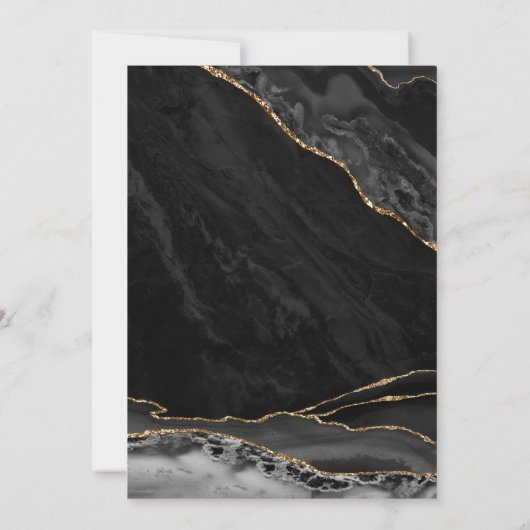 Achttigste verjaardag Agate Black Gold Kaart (Achterkant)