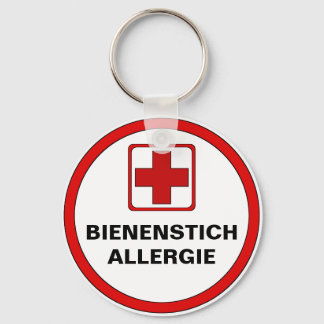 Achtung - Bienenstich Allergie Sleutelhanger