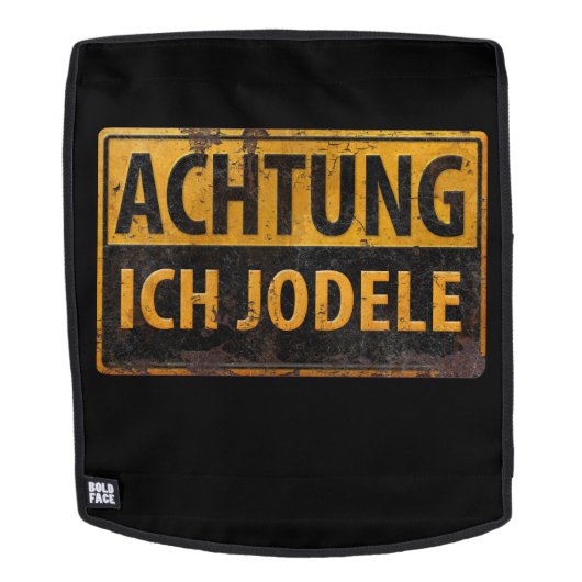 ACHTUNG ICH JODELE Lustig German Yodel Sign Schild Rugtassen (Verwijderbaar gezicht)