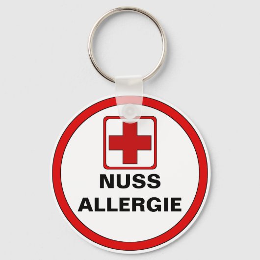 Achtung - NUSS Allergie Sleutelhanger (Voorkant)