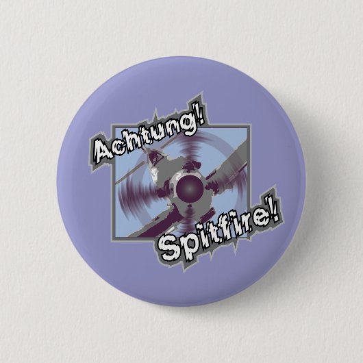 Achtung Spitfire Pin Badge Ronde Button 5,7 Cm (Voorkant)