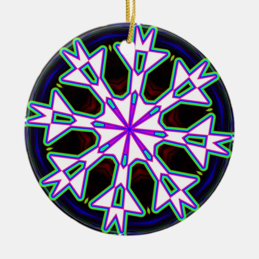 Achtweg Mandala Kaleidoscoop Keramisch Ornament (Voorkant)