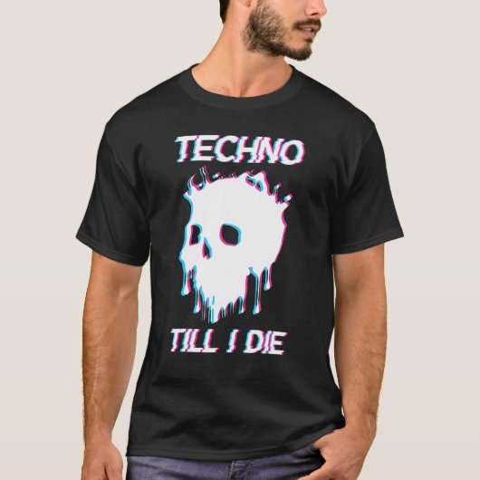 Acid Face Tekno Rave Music Hard Techno Raver Dark  T-shirt (Voorkant)