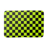 Acid green black checkerboard pattern badmat (Voorkant)