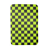 Acid green black checkerboard pattern badmat (Voorkant Verticaal)