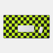 Acid green black checkerboard pattern bureaumat (Keyboard & Muis)