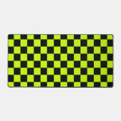 Acid green black checkerboard pattern bureaumat (Voorkant)