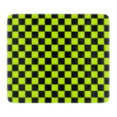 Acid green black checkerboard pattern snijplank (Voorkant)