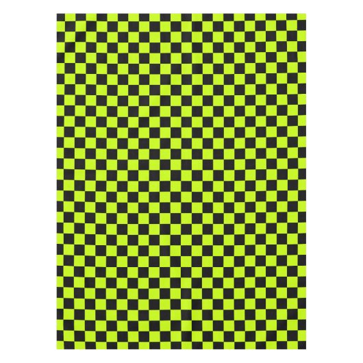 Acid green black checkerboard pattern tafelkleed (Voorkant)