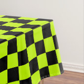 Acid green black checkerboard pattern tafelkleed (Voorbeeld)