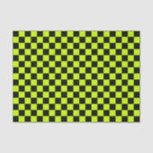 Acid green black checkerboard pattern tissuepapier (Voorkant)
