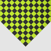 Acid green black checkerboard pattern tissuepapier (Detail)
