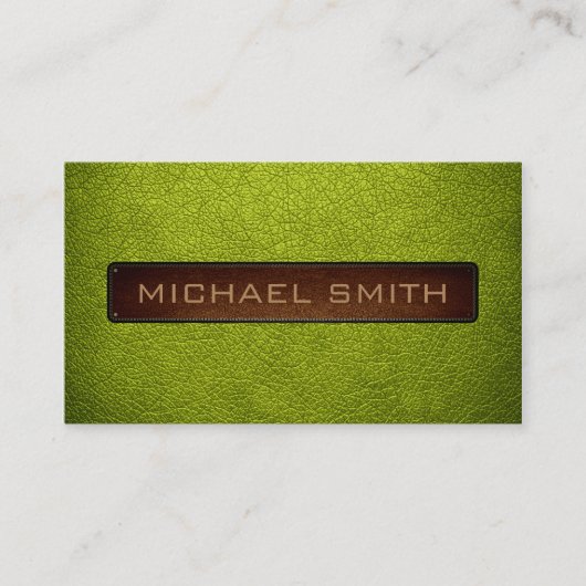 Acid green lether look Professional Visitekaartje (Voorkant)