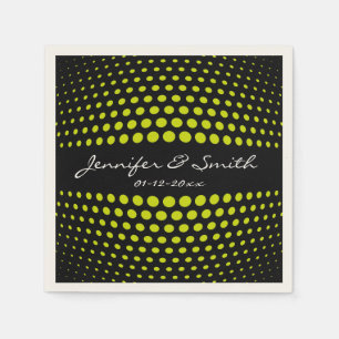 Acid green polka dots patroon servetten