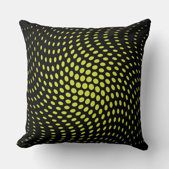Acid Green Twist Polka Dots Pattern Kussen (Voorkant)