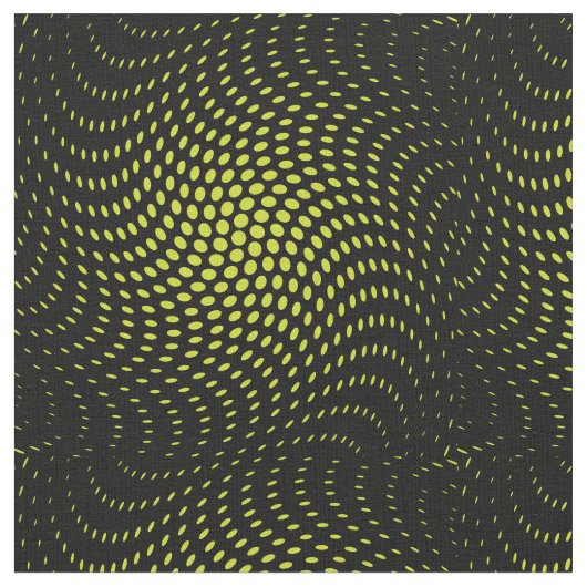 Acid Green Twist Polka Dots Pattern Stof (Close Up)