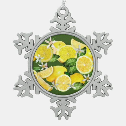 Acid Lemons from Calabria Tin Sneeuwvlok Ornament (Voorkant)