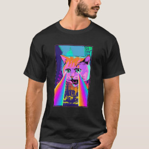 Acid Pixie Laser Cat in City Psychedelic Tripp T-shirt