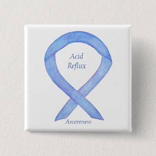 Acid Reflux Awareness Periwinkle Ribbon Custom Pin Vierkante Button 5,1 Cm