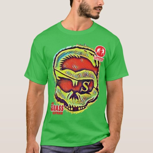 Acid Seabass Skull-ontwerp T-shirt (Voorkant)