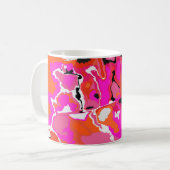 Acid Vivid Digital Psychedelic Bright Background Koffiemok (Voorkant links)