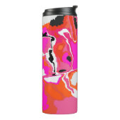 Acid Vivid Digital Psychedelic Bright Background Thermosbeker (Gedraaid links)