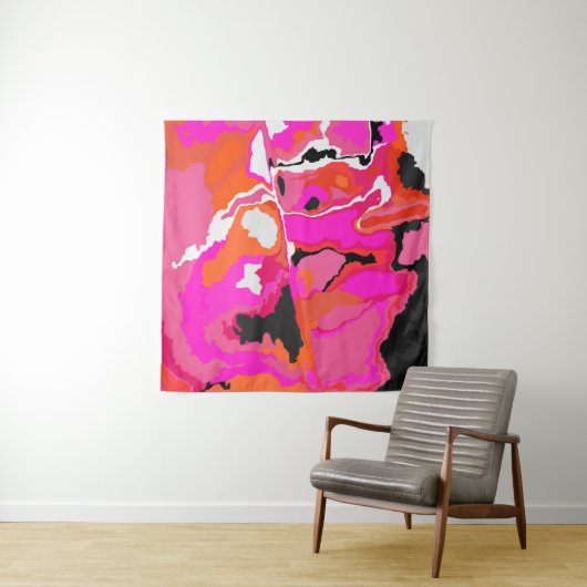 Acid Vivid Digital Psychedelic Bright Background Wandkleed (In Situ (horizontaal))