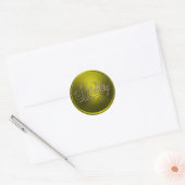 Acid Yellow and Gold Wedding Envelope Seal Ronde Sticker (Envelop)
