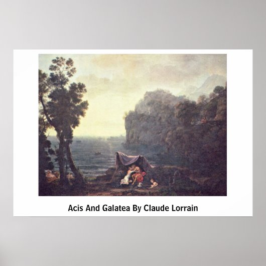 Acis en Galatea van Claude Lorrain Poster (Voorkant)