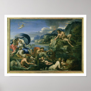 Acis en Galetea Hiding van de Giant Polyphemus Poster