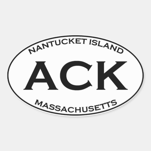 ACK - Nantucket Island, Massachusetts Ovale Sticker (Voorkant)