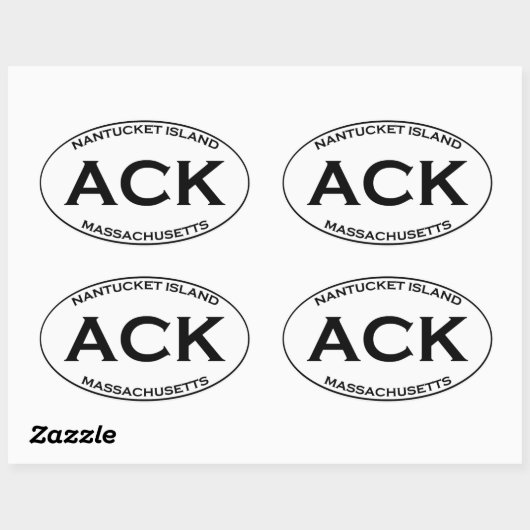 ACK - Nantucket Island, Massachusetts Ovale Sticker (Vel)