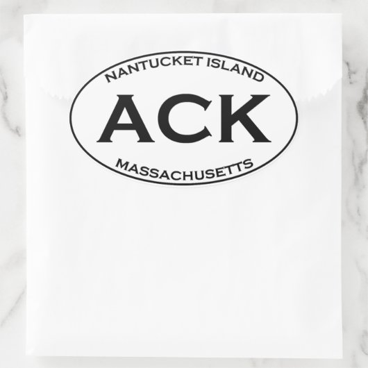 ACK - Nantucket Island, Massachusetts Ovale Sticker (Tas)
