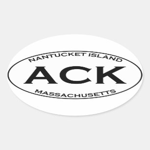 ACK - Nantucket Island, Massachusetts Ovale Sticker