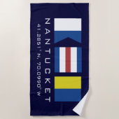 ACK Nantucket Island Nautical Beach Towel Strandlaken (Voorkant)