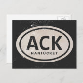  ACK Nantucket MA Beach Label Briefkaart (Voorkant / Achterkant)