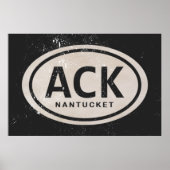 ACK Nantucket MA Beach Label Poster (Voorkant)