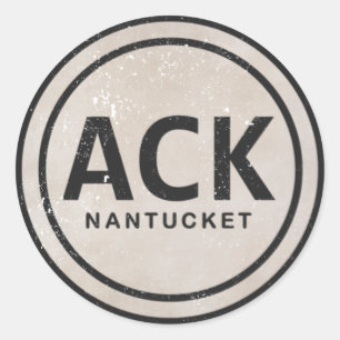 ACK Nantucket MA Beach Label Stickers