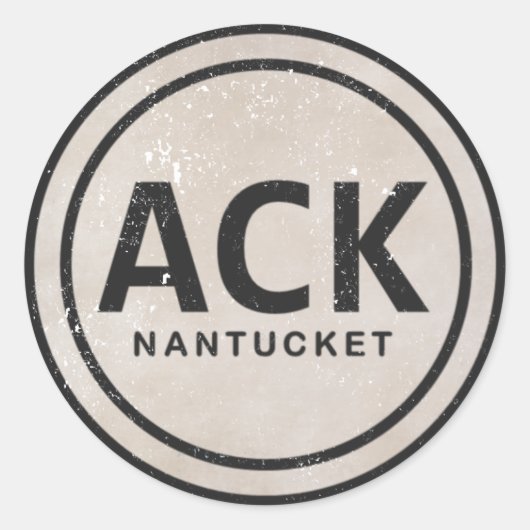 ACK Nantucket MA Beach Label Stickers (Voorkant)
